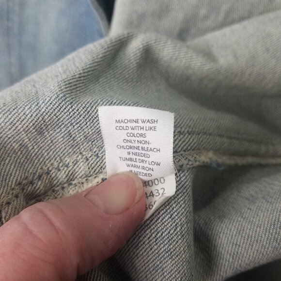 J.Jill Denim Trucker Vest Women L Cotton Blend Wash Blue Distress Pockets - Picture 11 of 13